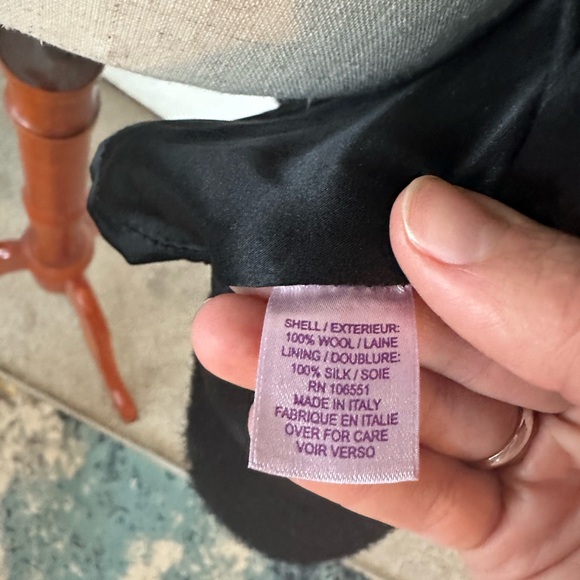 Christiane Celle Italian Wool Coat Silk Lining Hooded Robe Luxury Bell Sleeve 6 - Picture 9 of 10